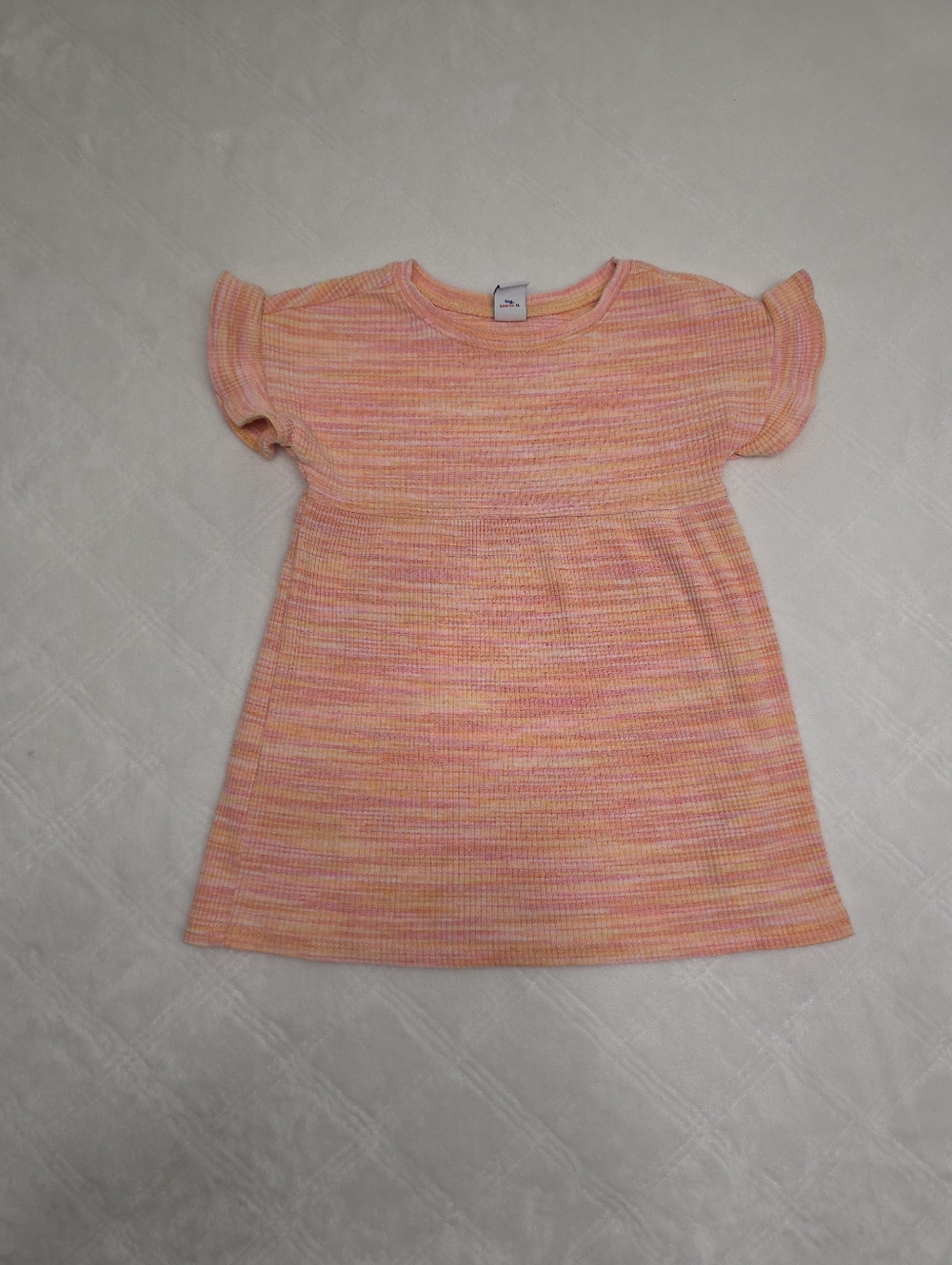 Old Navy Pink and Yellow Knit Short-Sleeve Casual Dress